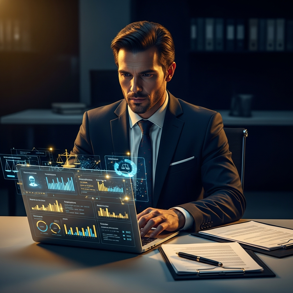 Advogado usando o PrediJuris para analisar o perfil do magistrado